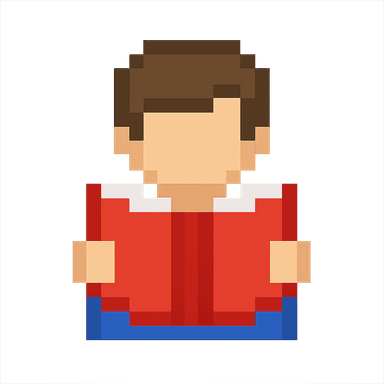 Pixel art person reading