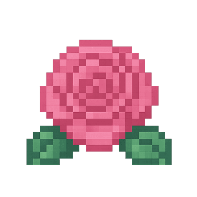 Pixel art camellia flower